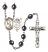 Saint Sebastian and Rugby Rosary with Hematite Beads