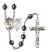 Saint Sebastian and Archery Rosary with Hematite Beads