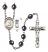 Saint Christopher and Skiing Rosary with Hematite Beads