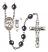 Saint Christopher and Field Hockey Rosary with Hematite Beads