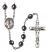 Virgen del Fatima Engravable Rosary with Hematite Beads