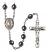 Virgen de Guadalupe Engravable Rosary with Hematite Beads