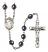 Saint Joseph the Worker Engravable Rosary with Hematite Beads