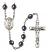 Saint Victor of Marseilles Engravable Rosary with Hematite Beads