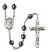 Saint Aloysius Gonzaga Engravable Rosary with Hematite Beads