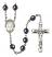 Saint John Baptist de la Salle Engravable Rosary with Hematite Beads