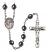 Virgen del Lourdes Engravable Rosary with Hematite Beads