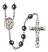 Saint Meinrad of Einsiedeln Engravable Rosary with Hematite Beads