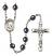 Pope Saint Eugene I Engravable Rosary with Hematite Beads