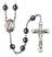 Saint Drogo Engravable Rosary with Hematite Beads