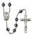 Saint Bernadine of Sienna Engravable Rosary with Hematite Beads