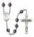 Saint Columbkille Engravable Rosary with Hematite Beads