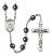 Saint Viator of Bergamo Engravable Rosary with Hematite Beads