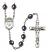 Saint Damien of Molokai Engravable Rosary with Hematite Beads