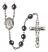 Our Lady of Rosa Mystica Engravable Rosary with Hematite Beads