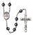 Saint Fabian Engravable Rosary with Hematite Beads