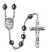 Guardian Angel with Children Engravable Rosary with Hematite Beads