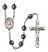 Saint Peter Claver Engravable Rosary with Hematite Beads