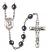 Saint Pius X Engravable Rosary with Hematite Beads