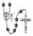 Saint Christopher and Baseball Rosary with Hematite Beads