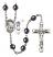 Saint Christopher and Football Rosary with Hematite Beads