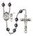 Saint Christopher and Basketball Rosary with Hematite Beads