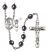 Saint Christopher and Tennis Rosary with Hematite Beads