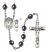 Saint Christopher and Lacrosse Rosary with Hematite Beads