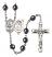 Saint Sebastian and Baseball Rosary with Hematite Beads