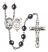 Saint Sebastian and Football Rosary with Hematite Beads