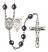 Saint Sebastian and Basketball Rosary with Hematite Beads