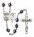 Saint Sebastian and Swimming Rosary with Hematite Beads