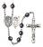 Saint Sebastian and Karate Rosary with Hematite Beads