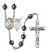 Saint Sebastian and Lacrosse Rosary with Hematite Beads