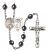 Saint Sebastian and Women's Soccer Rosary with Hematite Beads