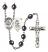 Guardian Angel and Baseball Rosary with Hematite Beads