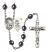 Guardian Angel and Football Rosary with Hematite Beads