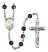 Saint Charles Borromeo Engravable Rosary with Brown Beads