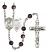 Saint Christopher and Nat'l Guard Rosary with Brown Beads