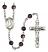 Saint Dominic de Guzman Engravable Rosary with Brown Beads