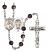 Saint Joan of Arc and Nat'l Guard Rosary with Brown Beads