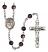 San Judas Engravable Rosary with Brown Beads