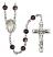 Saint Maria Faustina Engravable Rosary with Brown Beads