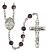 Sts. Cosmas & Damian Engravable Rosary with Brown Beads