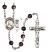 Saint Christopher and Baseball Rosary with Brown Beads