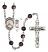 Saint Christopher and Ice Hockey Rosary with Brown Beads