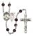 Saint Sebastian and Baseball Rosary with Brown Beads