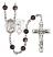 Saint Rita and Baseball Rosary with Brown Beads