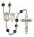 Saint Sebastian and Volleyball Rosary with Brown Beads