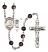 Saint Christopher and Skiing Rosary with Brown Beads